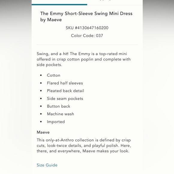 NWT new SP small petite Anthropologie Maeve Emmy swing dress blue stripe pockets - Picture 15 of 17